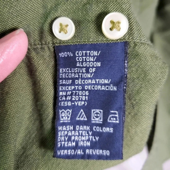 VINTAGE TOMMY HILFIGER | Button Down Shirt in Green sz XL - Picture 5 of 7